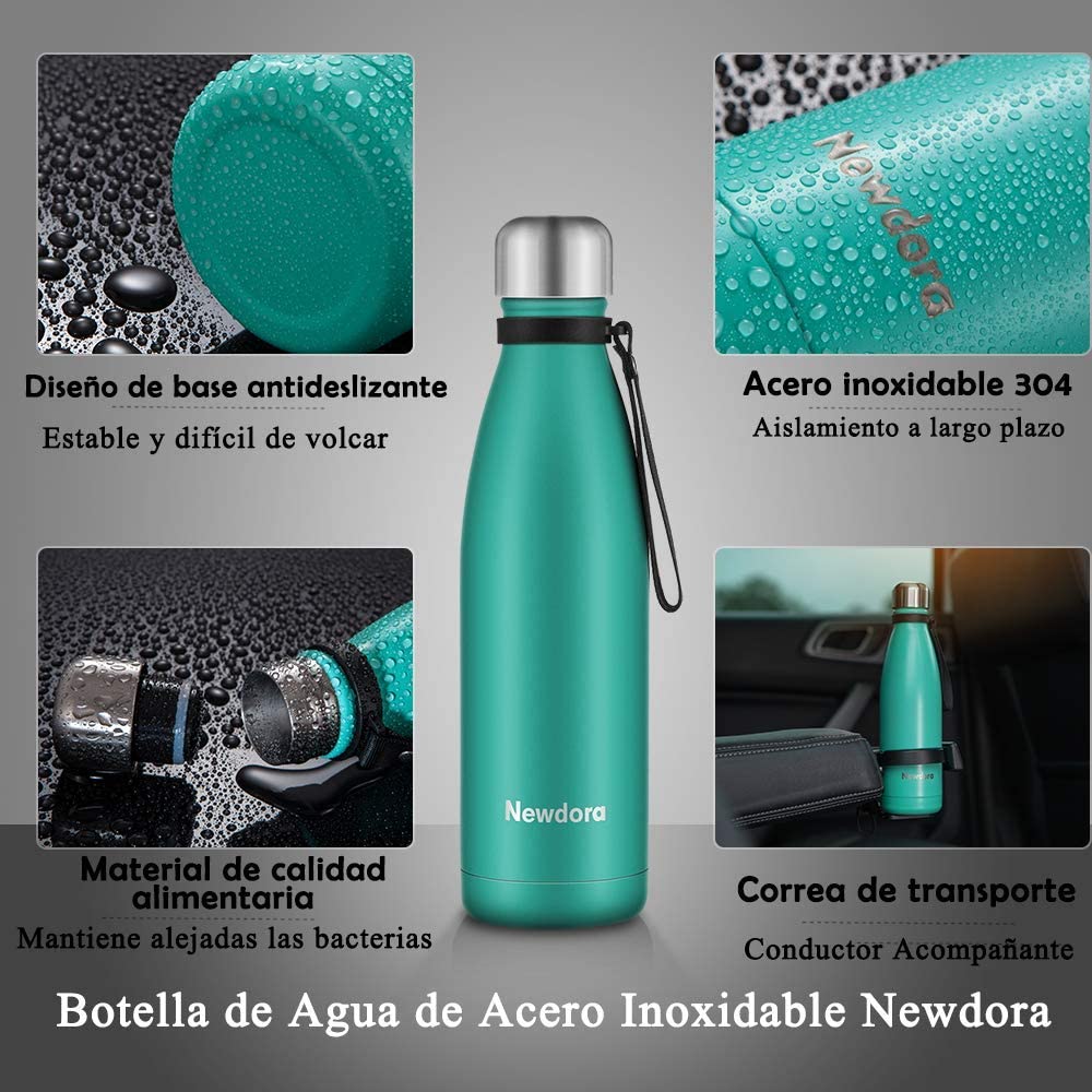 Newdora Botella de Agua Acero Inoxidable 500ml - Imagen 6